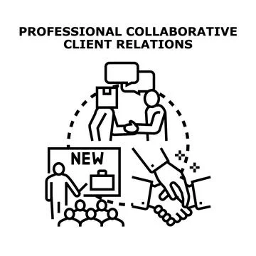Professional client relations promoting business development Stock Illustration