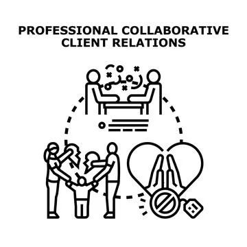 Professional client relations resolving family conflicts Stock Illustration