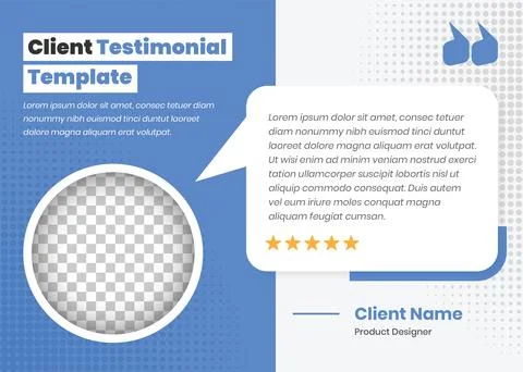 Professional client testimonial presentation simple social media post template Stock Illustration