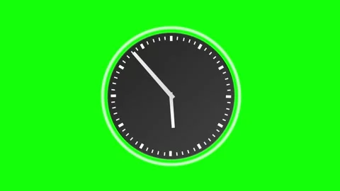 Professional Clock Dynamic Green Screen Element Stock Footage 337052340