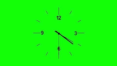 Professional Clock Dynamic Green Screen Element Stock Footage 340462336