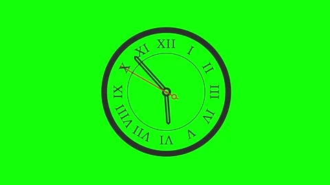 Professional Clock Moving Green Screen Element Video stock 337099523