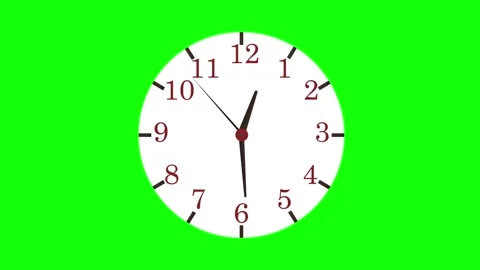 Professional Clock Moving Green Screen Element Stock Footage 340462342