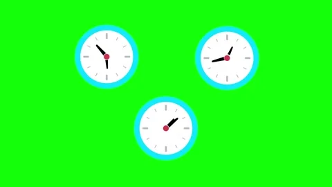 Professional Clocks Animated Green Screen Element Video stock 337052365