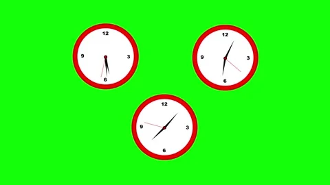 Professional Clocks Moving Green Screen Element Video stock 337099556