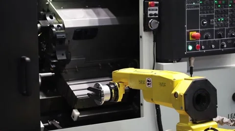 Professional CNC turning center Stock Footage 64765937
