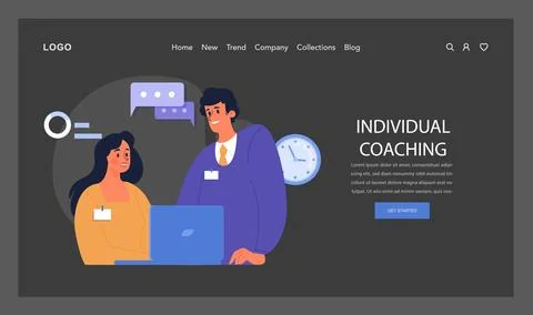 Professional coach guiding a dedicated learner. Illustrazione stock