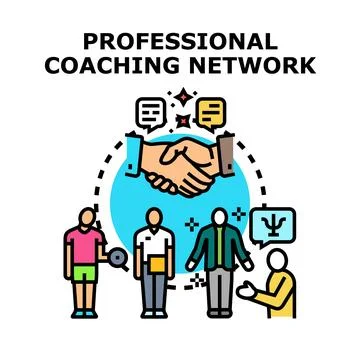 Professional coaching network developing expertise and support Ilustración de archivo