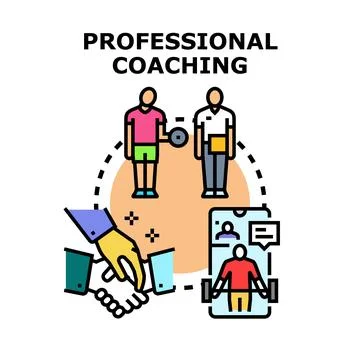 Professional coaching providing expert personal training services Stock Illustration