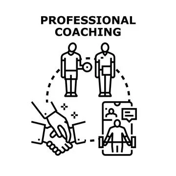 Professional coaching providing expert personal training services Stock Illustration