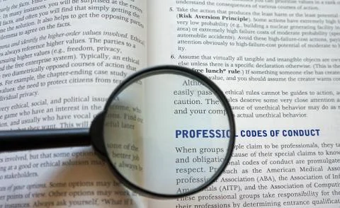 Professional code of conduct Foto stock