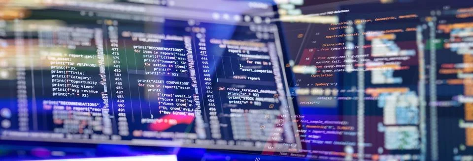 Professional Coding Environment With Programming Code, Scientific Analytics,  Stock Photos