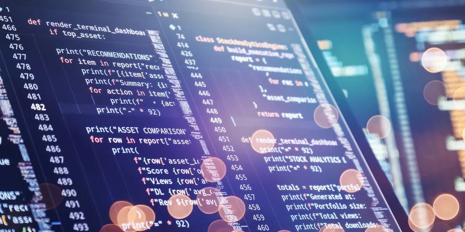 Professional Coding Interface With Source Code, Software Engineering, Analyti Fotos Stock