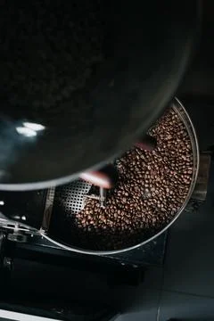 Professional coffee bean roasting Stock Photos