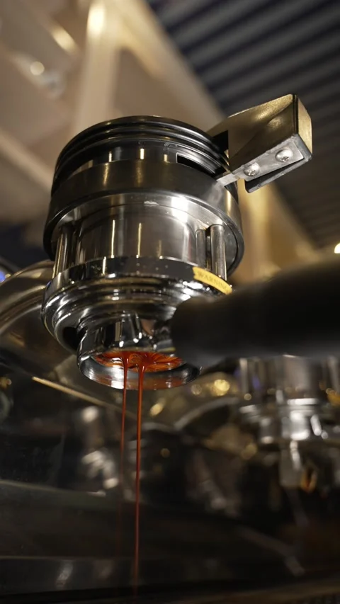 Professional coffee machine for brewing fragrant coffee. Stock-Footage 220223473