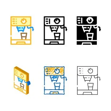Professional coffee machine color icon vector looks Stock Illustration