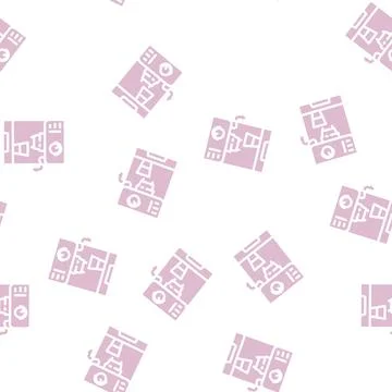 Professional coffee machine glyph vector seamless pattern Illustrazione stock