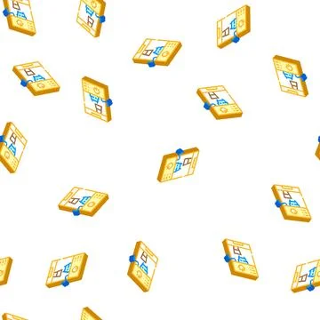 Professional coffee machine isometric icon seamless pattern Stock Illustration