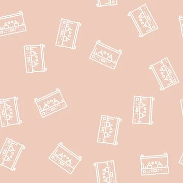 Professional coffee machine line seamless pattern Stock Illustration