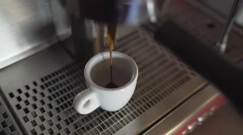 Professional coffee machine makes coffee. Stock Footage 61745488