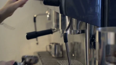 Professional coffee machine making cappuccino Stock-Footage 70608913