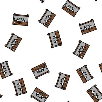 Professional coffee machine vector seamless pattern Stock Illustration