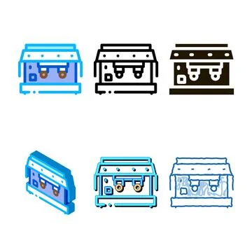 Professional coffee types machine icon vector outline Stock Illustration