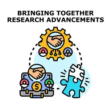 Professional collaboration advancing research solutions with funding Stock Illustration