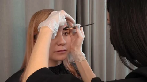Professional coloring eyebrow Stock Footage 149666980