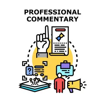 Professional commentary analyzing business data and providing expert advice Stock Illustration