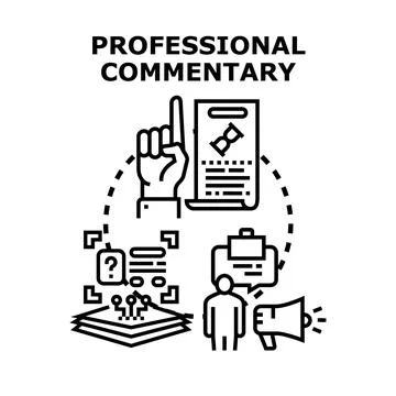Professional commentary analyzing business data and providing expert advice Stock Illustration