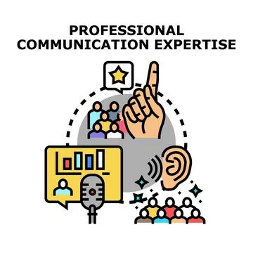 Professional communication expertise concept with public speaking Stock Illustration