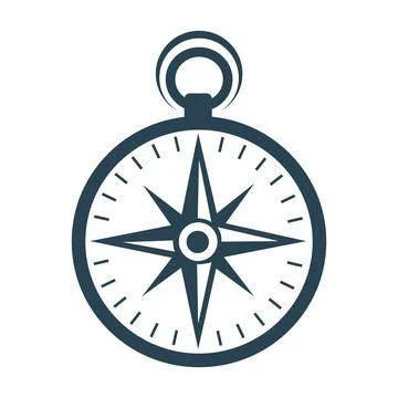 Professional Compass Icon Vector or Compass Map Silhouette logo design Stock Illustration