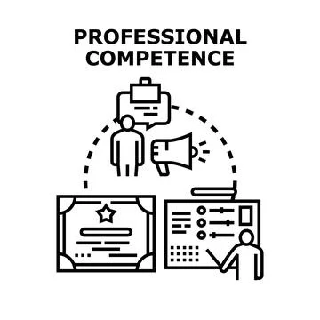 Professional competence and skill development concept Stock Illustration