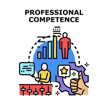 Professional competence icon representing skill development and expertise Stock Illustration