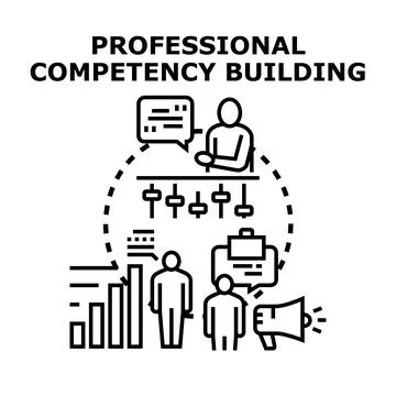 Professional competency building developing skills and careers 库存插图