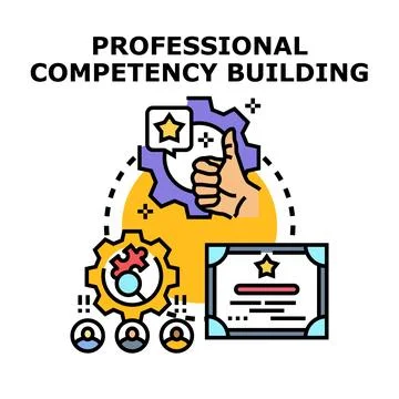 Professional competency building skill development and improvement Stock Illustration
