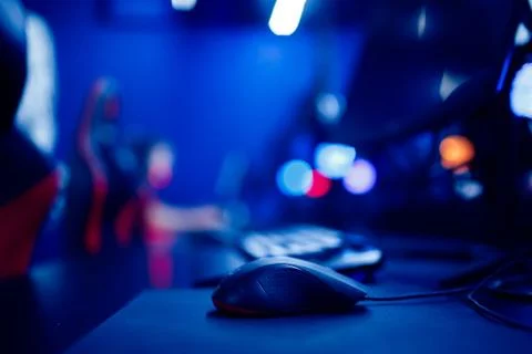 Professional computer mouse for video games and cyber sports on background of Stock Photos