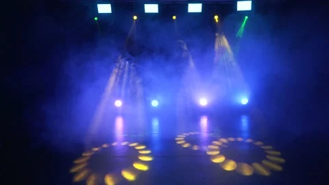 Professional concert light on an empty stage, before the concert. Stock Footage 225536519