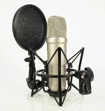 Professional condenser microphone Stock Photos