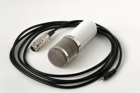 Professional condenser studio microphone on the white background Stock-Fotos