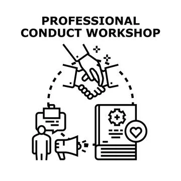 Professional conduct workshop teaching business ethics integrity Stock Illustration