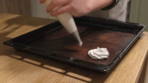 Professional confectioner making sweets. Baker preparing cream cakes. Pastry Stock Footage 335588196