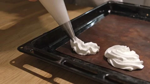 Professional confectioner making sweets. Baker preparing cream cakes. Pastry Stock Footage 335588232