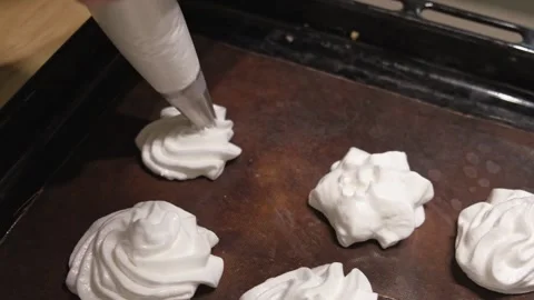 Professional confectioner making sweets. Baker preparing cream cakes. Pastry Stock Footage 335588254