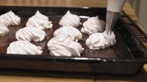 Professional confectioner making sweets. Baker preparing cream cakes. Pastry Stock Footage 335588322