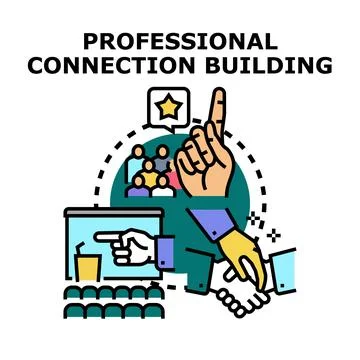 Professional connection building for business networking event Ilustración de archivo