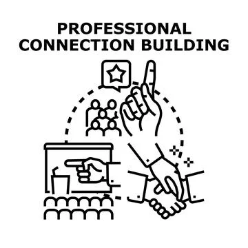 Professional connection building for business networking event Ilustración de archivo