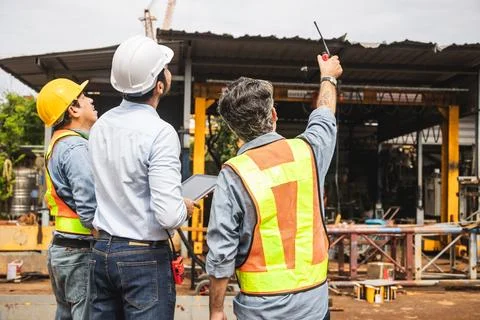 Professional construction Indian engineer teamwork, Builder meeting togethe.. Stock Photos
