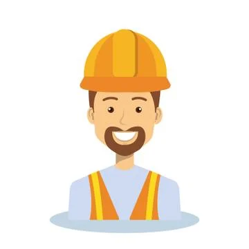 Professional construction man character Stock Illustration